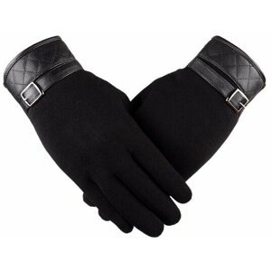 Lea rukavice Retro černé (L) pro dotykové displeje - learetrocerne