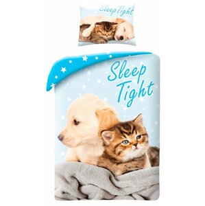 Povlečení Dogs & Cats - Sleep Tight + vak na záda - 05904209600861