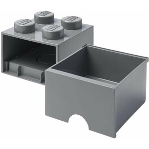 Úložný box LEGO, s šuplíkem, malý (4), tmavě šedá - 40051754