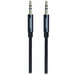 SWISSTEN audio kabel Jack - Jack, opletený, 1.5m, černá - 73501101