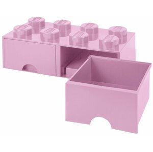 Úložný box LEGO, 2 šuplíky, velký (8), světle růžová - 40061738