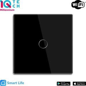 iQtech SmartLife chytrý vypínač 1x NoN, ZigBee, Černá - IQTJ008