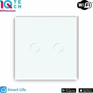 iQtech SmartLife chytrý vypínač 2x NoN, ZigBee, Bílá - IQTJ011