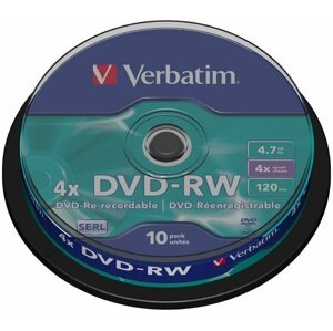 Verbatim DVD-RW 4x 4,7GB spindl 10ks - 43552
