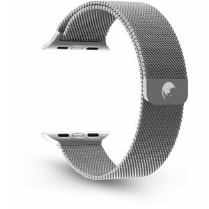 RhinoTech ocelový řemínek milánský tah pro Apple Watch 42 / 44 / 45mm, stříbrná - RTACC222