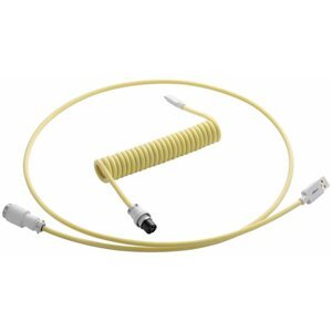 CableMod Pro Coiled Cable, USB-C/USB-A, 1,5m, Lemon Ice - CM-PKCA-CWAW-YW150YW-R