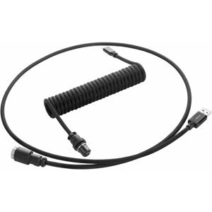CableMod Pro Coiled Cable, USB-C/USB-A, 1,5m, Midnight Black - CM-PKCA-CKAK-KK150KK-R