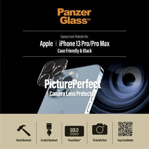 PanzerGlass ochranné sklo fotoaparátu pro Apple iPhone 13 Pro/13 Pro Max, černá - 0384