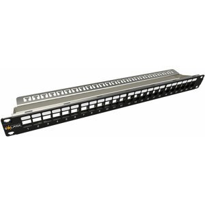 Solarix patch panel SX24M-0-STP-BK-UNI-N - 24 portů, modulární, 1U - SX24M-0-STP-BK-UNI-N