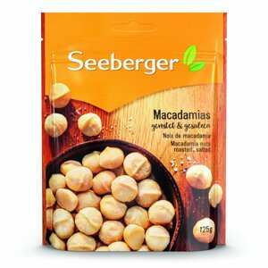 Seeberger ořechy - makadamové ořechy, pražené, solené, 125g - SB-0467607
