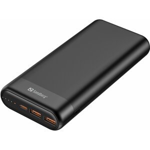 Sandberg powerbanka USB-C, PD 65W + 2x QC3.0, 20000mAh, černá - 420-62