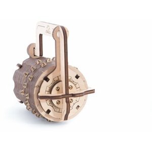 UGEARS stavebnice - Combination Lock, mechanická, dřevěná - 70018