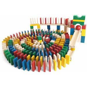 Hračka EkoToys - Domino, dřevěné, barevné - EK014
