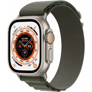 Apple Watch Ultra, 49mm, Cellular, Titanium, Green Alpine Loop - Small - MNHJ3CS/A