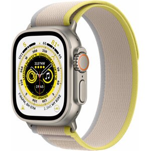 Apple Watch Ultra, 49mm, Cellular, Titanium, Yellow/Beige Trail Loop - S/M - MNHK3CS/A