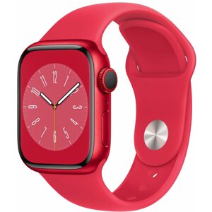 Apple Watch Series 8, Cellular, 41mm, (PRODUCT)RED, (PRODUCT)RED Sport Band - MNJ23CS/A