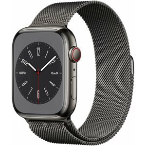 Apple Watch Series 8, Cellular, 45mm, Graphite Stainless Steel, Graphite Milanese Loop - MNKX3CS/A