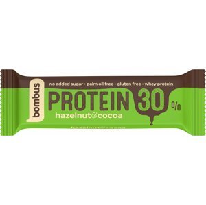 Bombus Protein 30%, tyčinka, lískový ořech/čokoláda, 50g, - 08594068262965