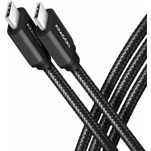 AXAGON kabel USB-C - USB-C SPEED USB3.2 Gen 1, PD60W 3A, opletený, 3m, černá - BUCM3-CM30AB