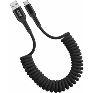 YENKEE kabel YCU 500 BK USB-A - USB-C, 15W, kroucený, opletený, černá - 35056660