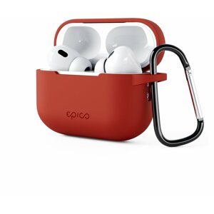 EPICO silikonové pouzdro s karabinou pro AirPods Pro 2, červená - 9911101400019