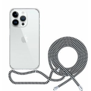EPICO zadní kryt se šňůrkou pro Apple iPhone 14, transparentní / černo-bílá - 69210101000021