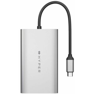 HyperDrive Duální HDMI - USB-C adaptér, stříbrná - HY-HDM1-GL