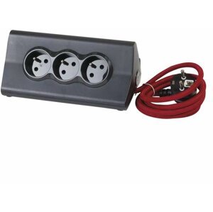 Legrand prodlužovací kabel, 3 zásuvky, 2x USB-A, se stojánkem na tablet, 1.5m, černá-červená - 1920110008