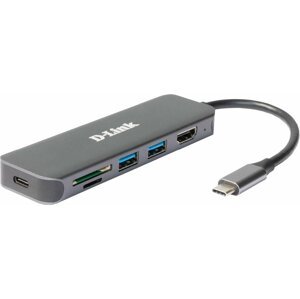 D-Link DUB-2327, USB 3.0 Gigabit Adaptér, 2x USB 3.0, 1x HDMI, 1x USB-C - DUB-2327