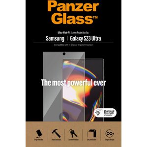 PanzerGlass ochranné sklo pro Samsung Galaxy S23 Ultra, okrajově lepené s "puntíkem" pro otisk prstu - 7324