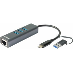 D-Link DUB-2332, USB-C/USB Hub, 3x USB 3.0, LAN 1 Gbps - DUB-2332