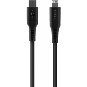 FIXED nabíjecí a datový kabel Liquid silicone USB-C - Lightning, MFi, PD, 1.2m, černá - FIXDLS-CL12-BK