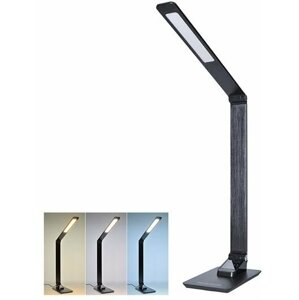 Solight LED stolní lampička stmívatelná, 8W, display, změna chromatičnosti, hliník, černá - WO59-B