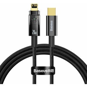 Baseus datový kabel Explorer Series s inteligentním vypnutím USB-C - Lightning, 20W, 1m, černá - CATS000001