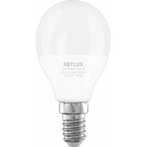 Retlux žárovka RLL 435, LED G45, E14, 8W, teplá bílá - 50005549