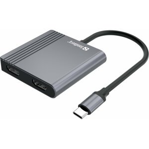 Sandberg dokovací stanice USB-C, 2xHDMI, USB-A 3.0, USB-C PD 100W - 136-44