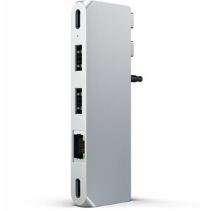 Satechi Aluminium Pro Hub Mini, USB4 96W, 6K@60Hz, 2x USB-A 3.0, Ethernet, USB-C, Audio, stříbrná - ST-UCPHMIS