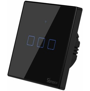 Chytrý vypínač WiFi + RF 433 Sonoff T3 EU TX (3-channels) černá - IM190314020