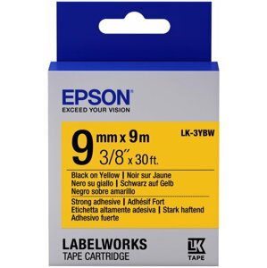 Epson LabelWorks LK-3YBW, páska pro tiskárny etiket, 9mm, 9m, černo-žlutá - C53S653005