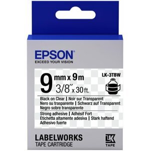 Epson LabelWorks LK-3TBW, páska pro tiskárny etiket, 9mm, 9m, černo-transparentní - C53S653006