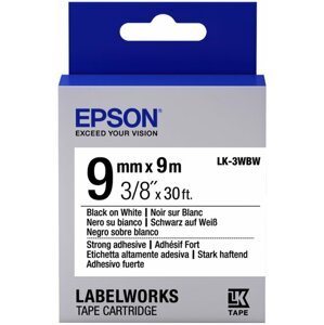 Epson LabelWorks LK-3WBW, páska pro tiskárny etiket, 9mm, 9m, černo-bílá - C53S653007
