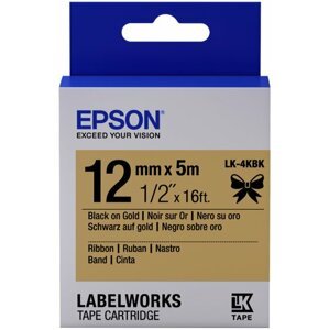 Epson LabelWorks LK-4KBK, páska pro tiskárny etiket, 12mm, 5m, černo-zlatá - C53S654001
