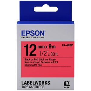 Epson LabelWorks LK-4RBP, páska pro tiskárny etiket, 12mm, 9m, černo-červená - C53S654007