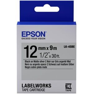 Epson LabelWorks LK-4SBE, páska pro tiskárny etiket, 12mm, 9m, černo-matná - C53S654017