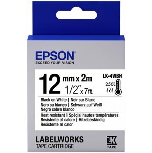 Epson LabelWorks LK-4WBH, páska pro tiskárny etiket, 12mm, 2m, černo-bílá - C53S654025