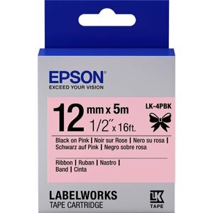 Epson LabelWorks LK-4PBK, páska pro tiskárny etiket, 12mm, 5m, černo-růžová - C53S654031