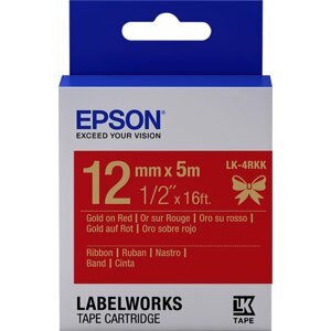 Epson LabelWorks LK-4RKK, páska pro tiskárny etiket, 12mm, 5m, zlato-červená - C53S654033