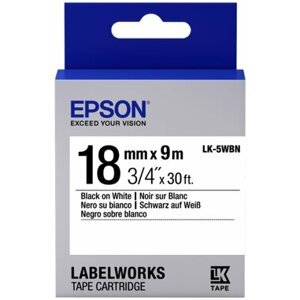 Epson LabelWorks LK-5WBN, páska pro tiskárny etiket, 18mm, 9m, černo-bílá - C53S655006