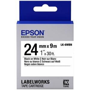 Epson LabelWorks LK-6WBN, páska pro tiskárny etiket, 24mm, 9m, černo-bílá - C53S656006
