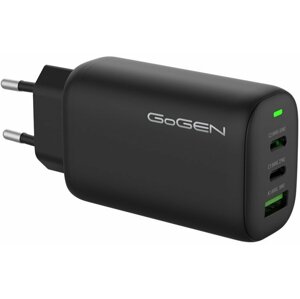 GoGEN síťová nabíječka ACHPD 365, 2x USB-C, USB-A, 65W, černá - GOGACHPD365B
